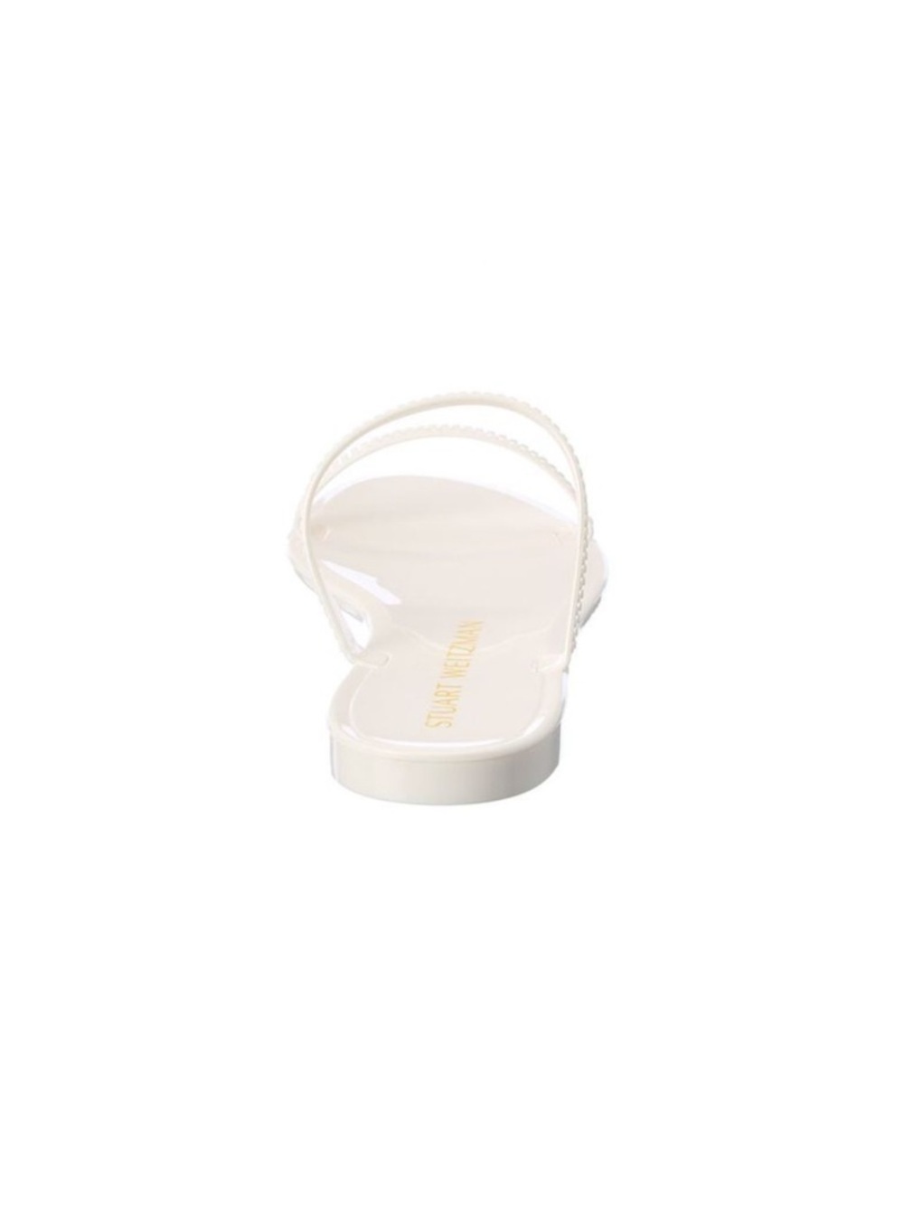 Stuart Weitzman Sawyer Jelly Sandals Sz 11 White Minimal Strappy Flat Slide - Picture 6 of 11